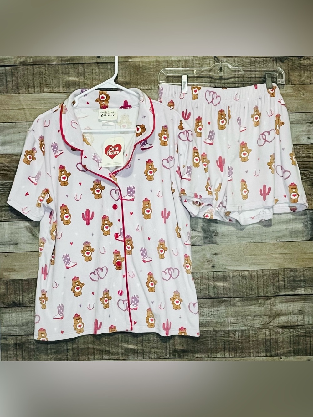 MUNKI MUNKI Care Bears Cowboy Western Short Pajamas Set Sz X-LARGE
